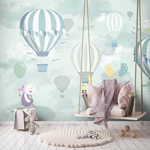 Blue Ballon Kid Room Wallpaper, Nursery Room Wall, Wallpaper Remover, Muraviewall #TOP7