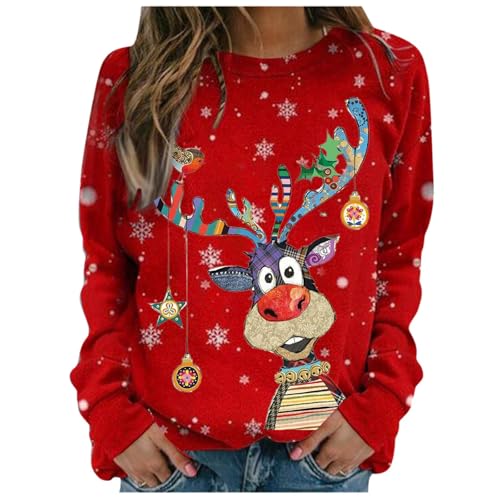 Didadihu Weihnachtspullover Damen Lustige Weihnachtspulli Christmas...