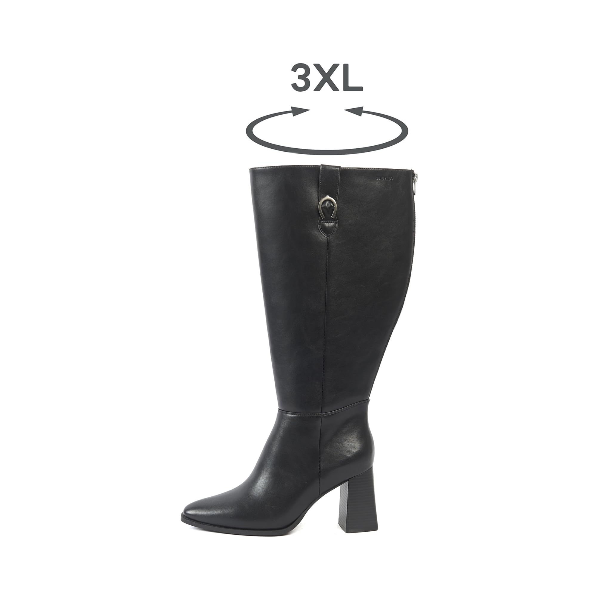GABYLOU - Botas para mujer, pantorrillas anchas, 3XL, tacón 9 cm, Aneta