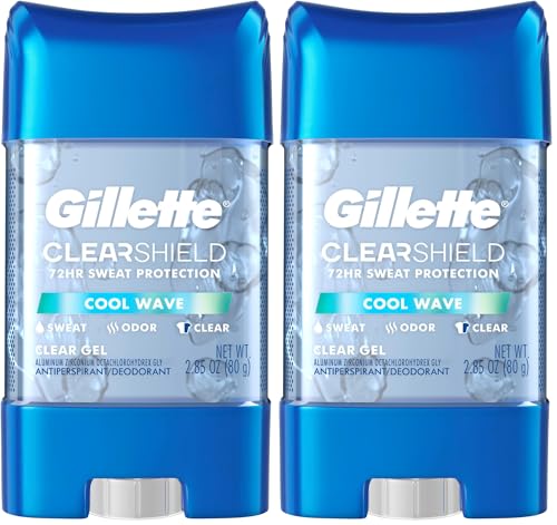 Gillette Antiperspirant and Deodorant for Men, Clear Gel, Cool Wave Scent, 2.85 oz (Pack of 2)
