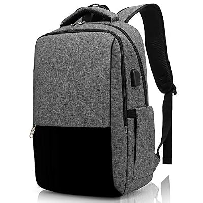 Zaino per computer portatile, zaino da uomo, antifurto, zaino per PC portatile da 15,6", per viaggio/affari/college, grigio