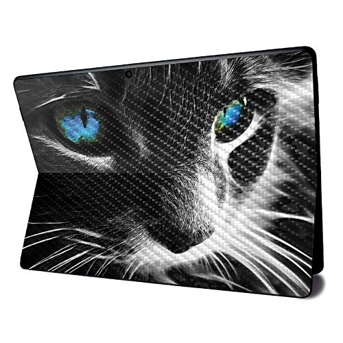 Image of MightySkins Carbon Fiber Skin for Microsoft Surface Pro X - Cat | Textured Carbon Fiber Finish | Easy to Apply, Remove, and Change Styles | Made in The USA