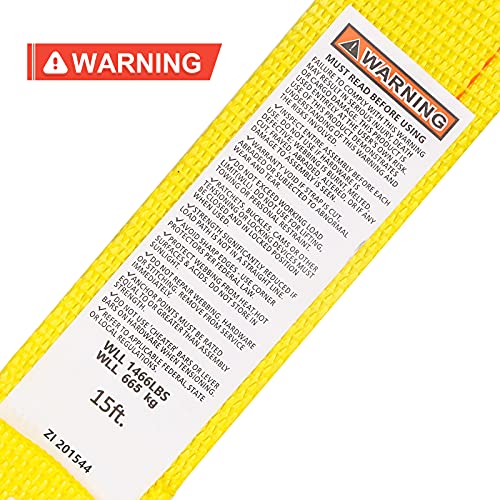 Zeuli Ratchet Straps 8-Pack 15 Feet - 1466 Lbs Load Cap With 4400 Lbs Breaking Limit, Standard E-Track Fitting Tie Down Ratcheting For Container, Cargo Vans, Trailers And More #TOP3