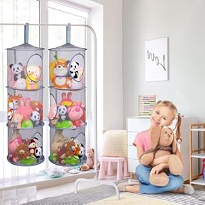 Basumee Stuffed Animals Net or Hammock 2 Pcs Stuffed Animals Storage Toy Net Hammock for Stuffed Animals Organizer Mesh Hammock Kids Girls Room Decor, Gray, 3 Tiers Basumee Stuffed Animals Net or Hammock 2 Pcs Stuffed Animals Storage Toy Net Hammock for Stuffed Animals Organizer Mesh Hammock Kids Girls Room Decor Gray 3 Tiers