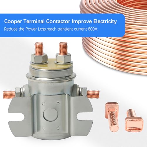 Relé Solenoide de 5 Terminales 12V Compatible con Prestolite Ramsey Warn Motor para Carro de Golf miniatura 5