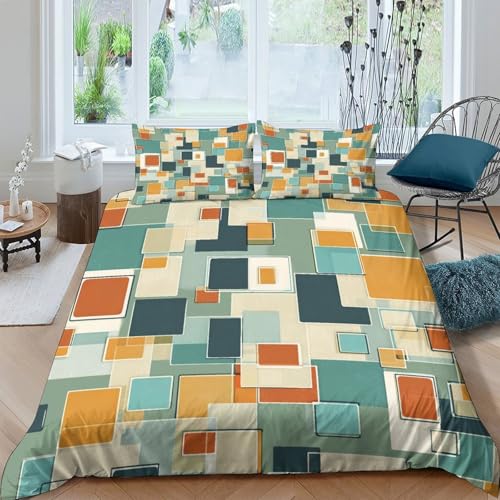 Housse de couette abstrait moderne super douce motif géométrique 3D