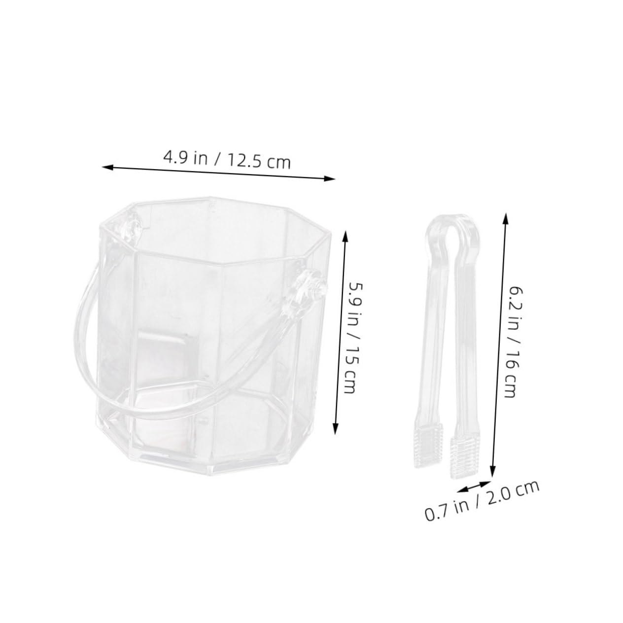 Cabilock Crystal Acrylic Ice Buckets 2 Pack Freezer Ice Bin for Beer Catering Supplies