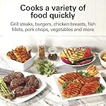 Hamilton Beach Electric Indoor Grill, 6-Serving, Large 90 sq. in. Nonstick Easy Clean Plates, Floating Hinge for Thicker Foods, 1200 Watts, 6.38"D x 12.68"W x 13.78"H , Silver (25371) - Image 2