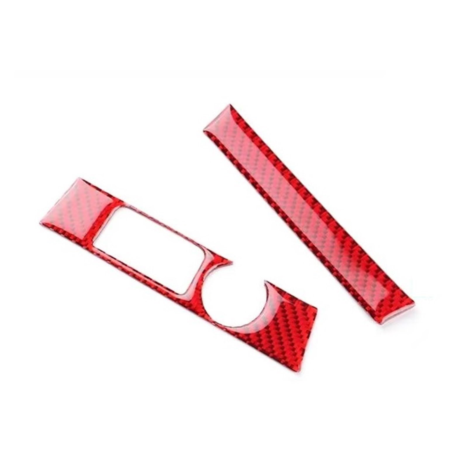 Mbxpxe Red Carbon Trim Sticker Accessories Real Soft Carbon Fiber Sticker Side Of Central Control Frame Trim For Seat For Leon 2017 2018 2019 Car Interior Decoration(Red Carbon)