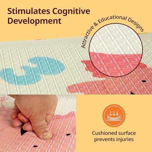 Image of LuvLap Jungle Time Double Sided Water Proof Baby Floor Mat, Multicolor, Reversible Floor mats for Kids, Baby mats for Floor, Crawling Baby, Extra Large Size, 6'5 inch x 4'10 inch (195.5cmx147cm), 0.8cm Thick