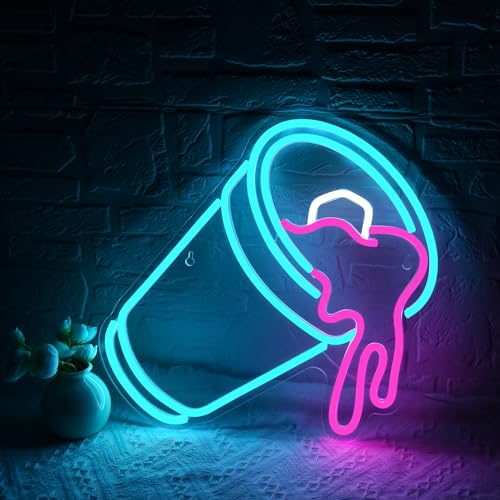 Image of Double Cups Neon Sign Lean Neon Sign for Wall Decor Purple Drink Neon light for Man Cave Bar Party Hip Hop Home Wall Decor Gift
