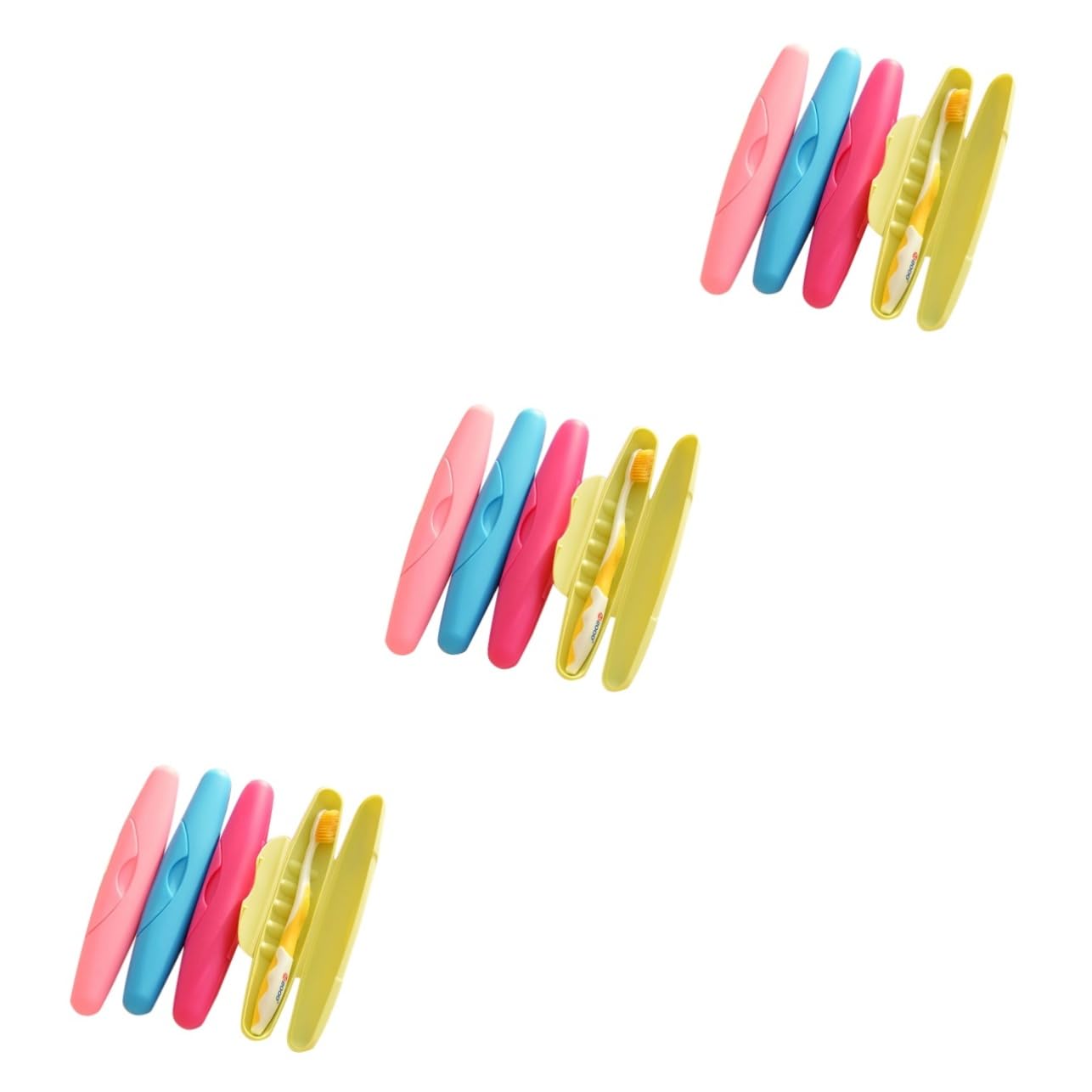 FRCOLOR 12 Unidades Estuche de Viaje para Cepillo de de Viaje, Soporte para Tubo con Tapa, Tubo de Cepillo de, Caja de Almacenamiento para cepillos de con Cerradura, Caja de