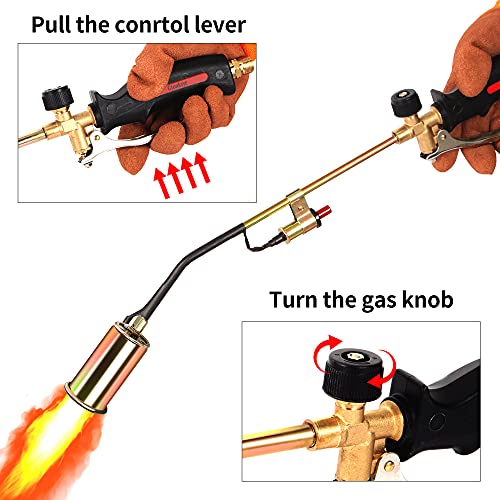 Propane Torch Weed Burner,Gardening Outdoor Weed Burner with Push Button Igniter and 9.8 ft Hose