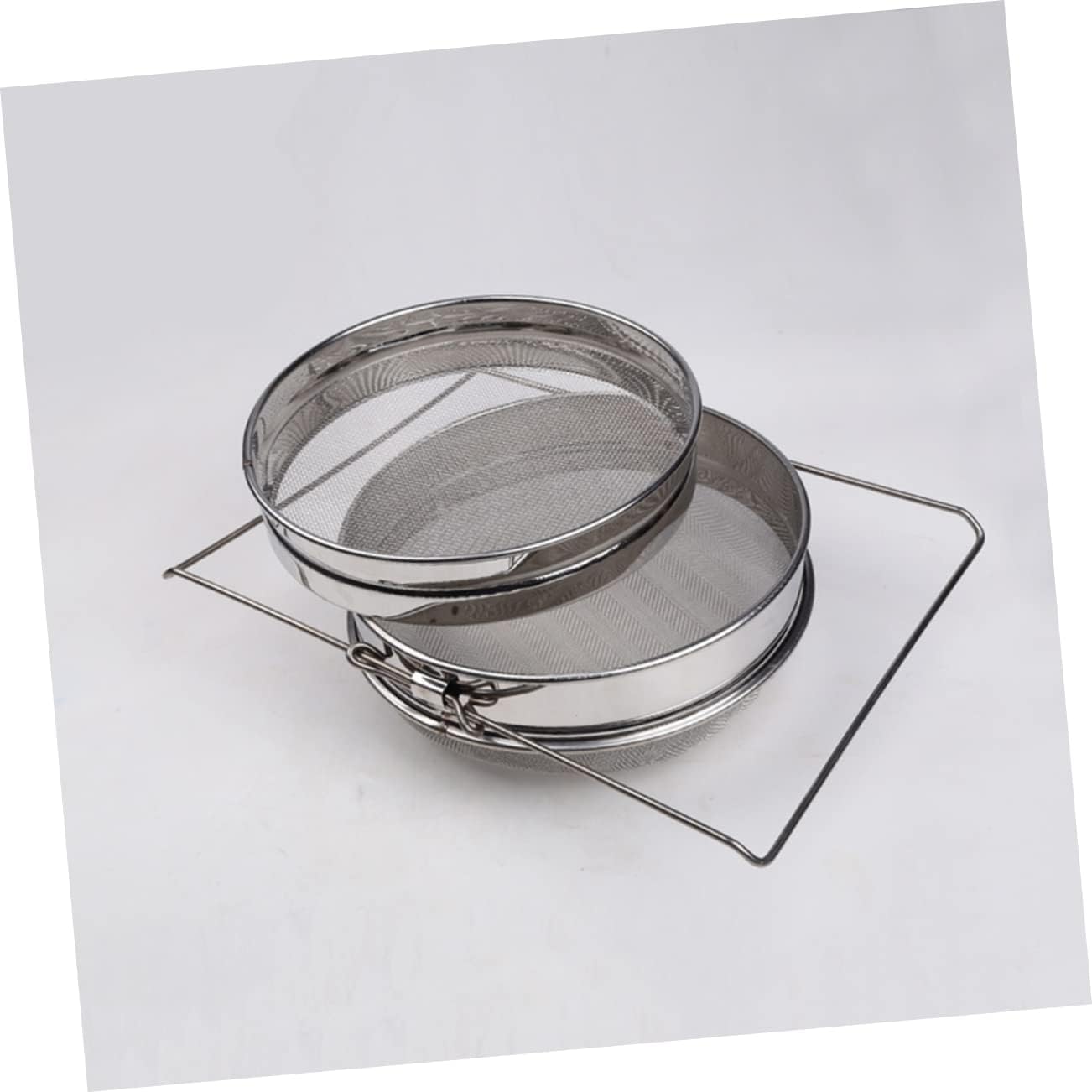Unomor Strainer Double Sieve Stainless Steel Mesh Filter Beekeeping Filter Strainer 24cm x 10cm