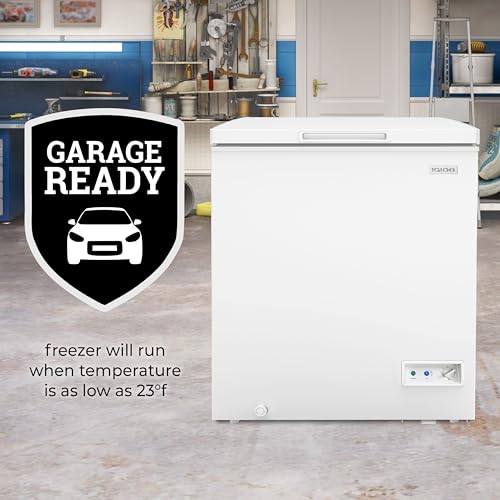 Igloo 5.0 Cu. Ft. Chest Freezer With Removable Basket, Free-Standing Door Temperature Ranges From -10 to 10 F, Front Defrost Water Drain, Perfect for Homes, Garages, Basements, RVs, White on Fridge.com
