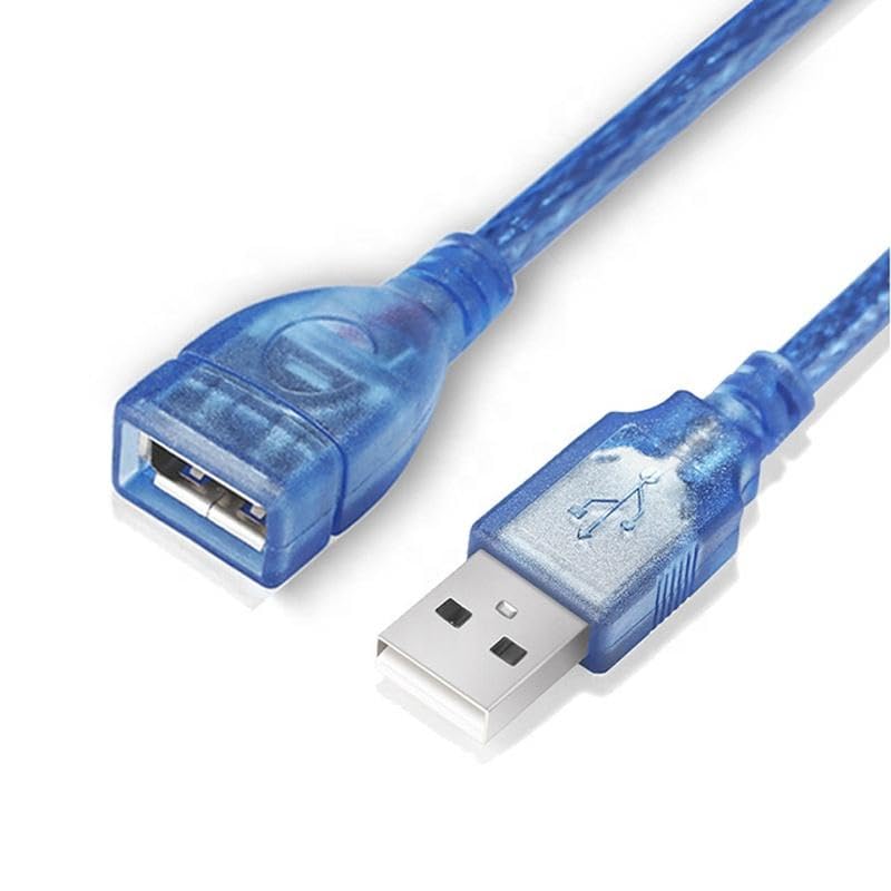 VARTEC USB 2.0 Extension Cable, Male to Female, Transparent Blue, Double Shielded, High-Speed Data Transfer, 1.5 Meter, compatible with Webcam, Gamepad, Keyboard, Mouse