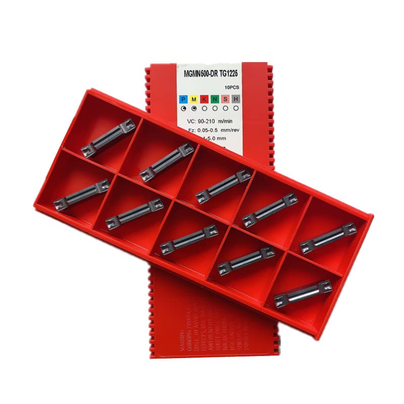 HIERRO ROOT Ranurado Carburo Insertos MGMN200-DR, MGMN300-DR, MGMN400-DR, MGMN500, -DR, TG1225 CNC Metal Torneado Herramientas Ranurado Carburo Insertos para MGEHL PARA P.M.K (MGMN500-DR TG1225, 125, 1)