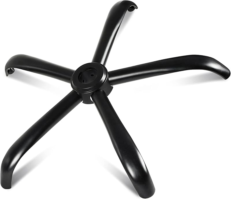 MASTERY MART Heavy Duty Office Chair Base Replacement, 2500 Lbs, 28"(70 cm), Metal Desk Chair Base Replacement Parts with Universal Gas Cylinder Hole and Casters Sockets, Matte Black