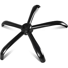 Mastery Mart Office Chair Base Replacement for Office/Desk/Swivel Chair with Cap, Universal Gas Cylinder Socket and Caster Sockets, 28"70 cm Heavy Duty 2200 Lbs/1000 Kg Matte Black