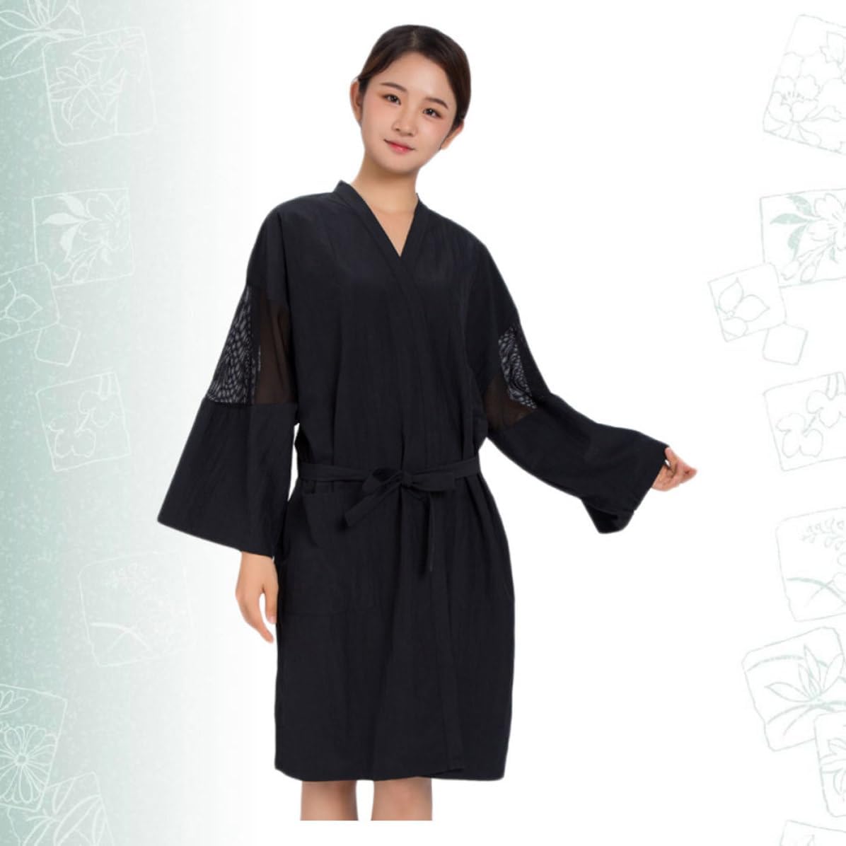 Silk Hair Cutting Apron for Hair Colorists and Nail Artists Easy to Wear and Take off Black Stylish Spa Salon Gown and Home Use Practical and Beautiful Design
