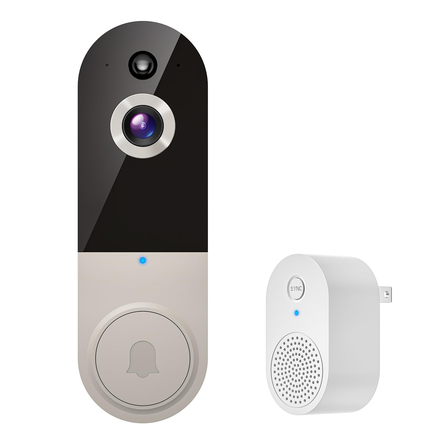 1080P Video Doorbell Camera Wireless, Cloud Storage, Live View, 2-Way Talk,  Night Vision, WiFi Only, Indoor Surveillance, Real-Time Alert