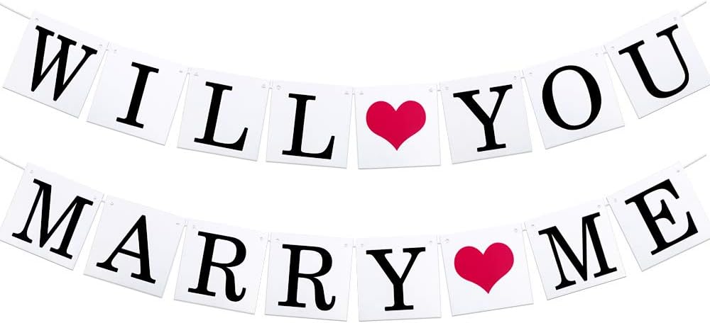 WILL YOU MARRY ME Banner Wedding Marriage Engagement Proposal Backdrop Decoration
