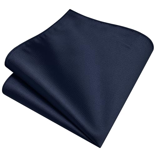 Image of GUSLESON 3.15 inch(8cm) Solid Color Necktie and Pocket Square Cufflinks Sets For Men + Gift Box
