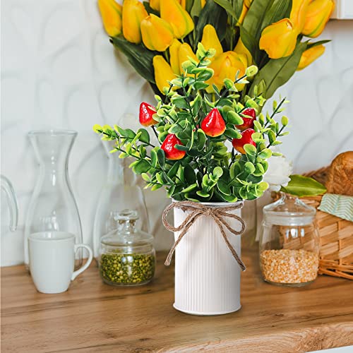 Omldggr 4 Pack Artificial Farmhouse Centerpiece Decoration Artificial Strawberry, Fake Strawberry Fruit Decoration With Metal Pot For Spring Summer Home Tiered Tray Tabletop Display #TOP5