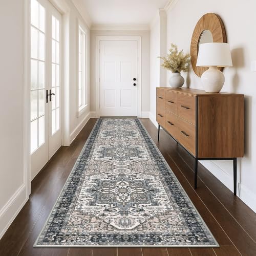 KOZYFLY Hallway Runner 3x12 ft faux wool boho print
