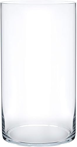 Miniatura 15 de Royal Imports Jarrón de Cristal para Flores Pieza Central Decorativa para el Hogar o Boda - Forma de Cilindro, 8" de Alto, Apertura de 6",