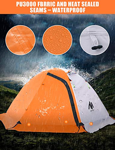 Ayamaya 4 Season Backpacking Tent 2 Person Camping Tent Ultralight Waterproof All Weather Double Layer Two Doors Easy Setup 1 2 People Man Tents For Backpacker Outdoor Hiking #TOP3