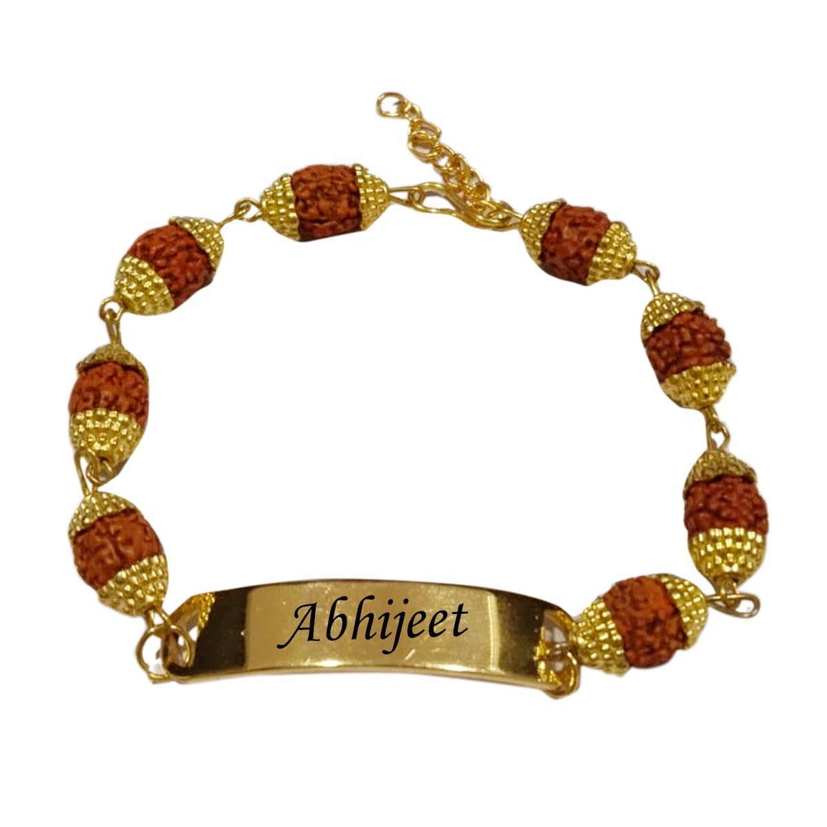 AKP SUBLIMATION Unisex-Adult Rakhi Personalized Golden Rakhi | Customised For Brother Name Engraved Rakhi (Rudraksh Golden Rakhi) (B0CB1DHJGL) Amazon Price History, Amazon Price Tracker