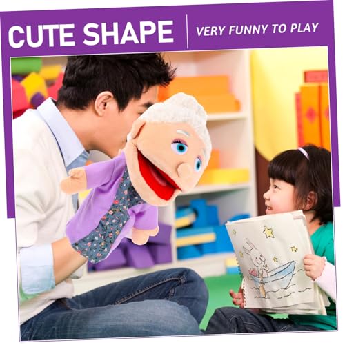 Alipis Grandma Puppet Family Style Hand Puppets, Soft Plush Puppets Family Members Hand Grandparents Grandmother Dolls for Teachers Parents Story Time Vantrillaquest Puppet - Image 7