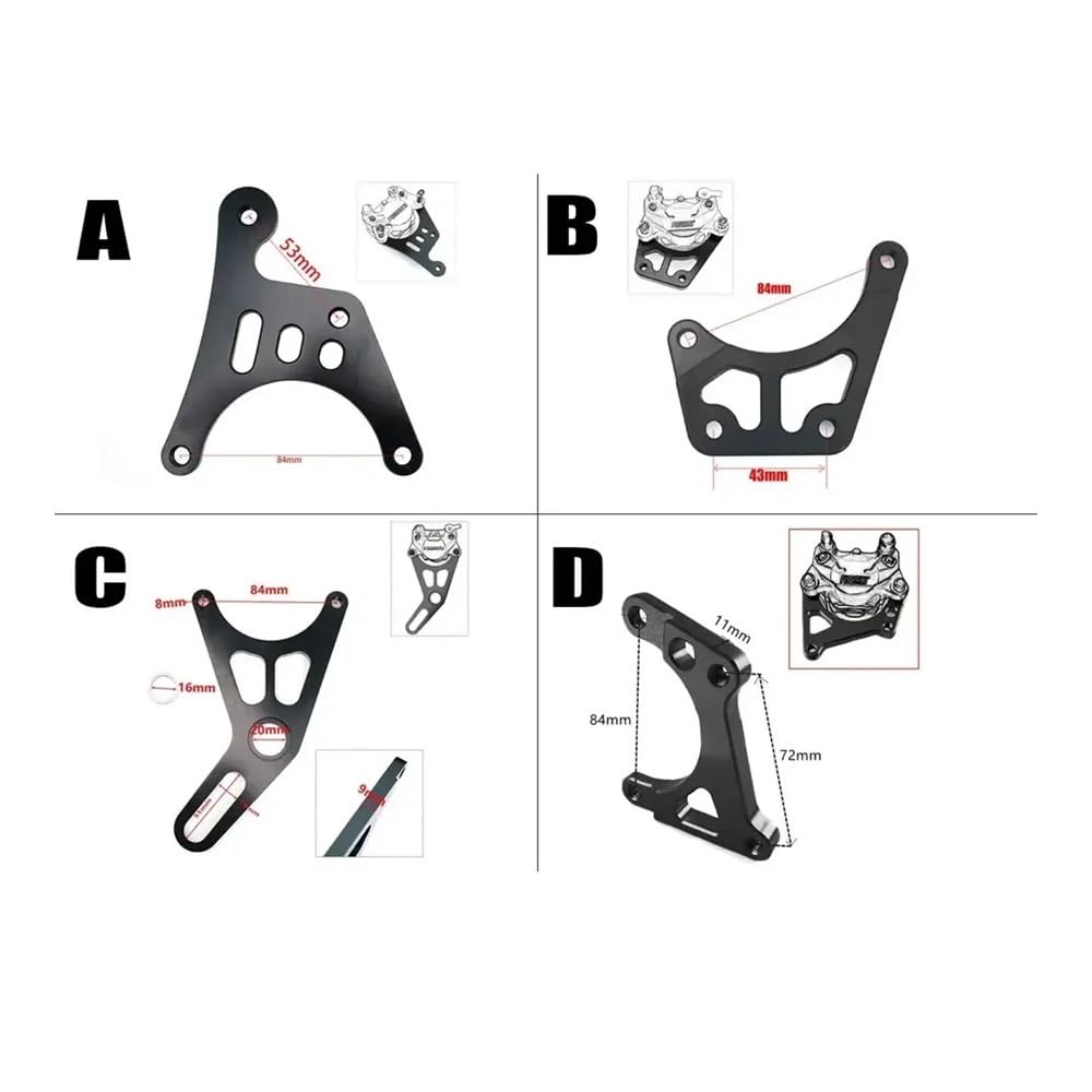 Disco Freno Anteriore Moto Set di Pinze Freno Anteriori per Moto, Rotore Flottante da 220 Mm con Staffa, Un Pistone per Scooter, Pitbike, Accessori Jog