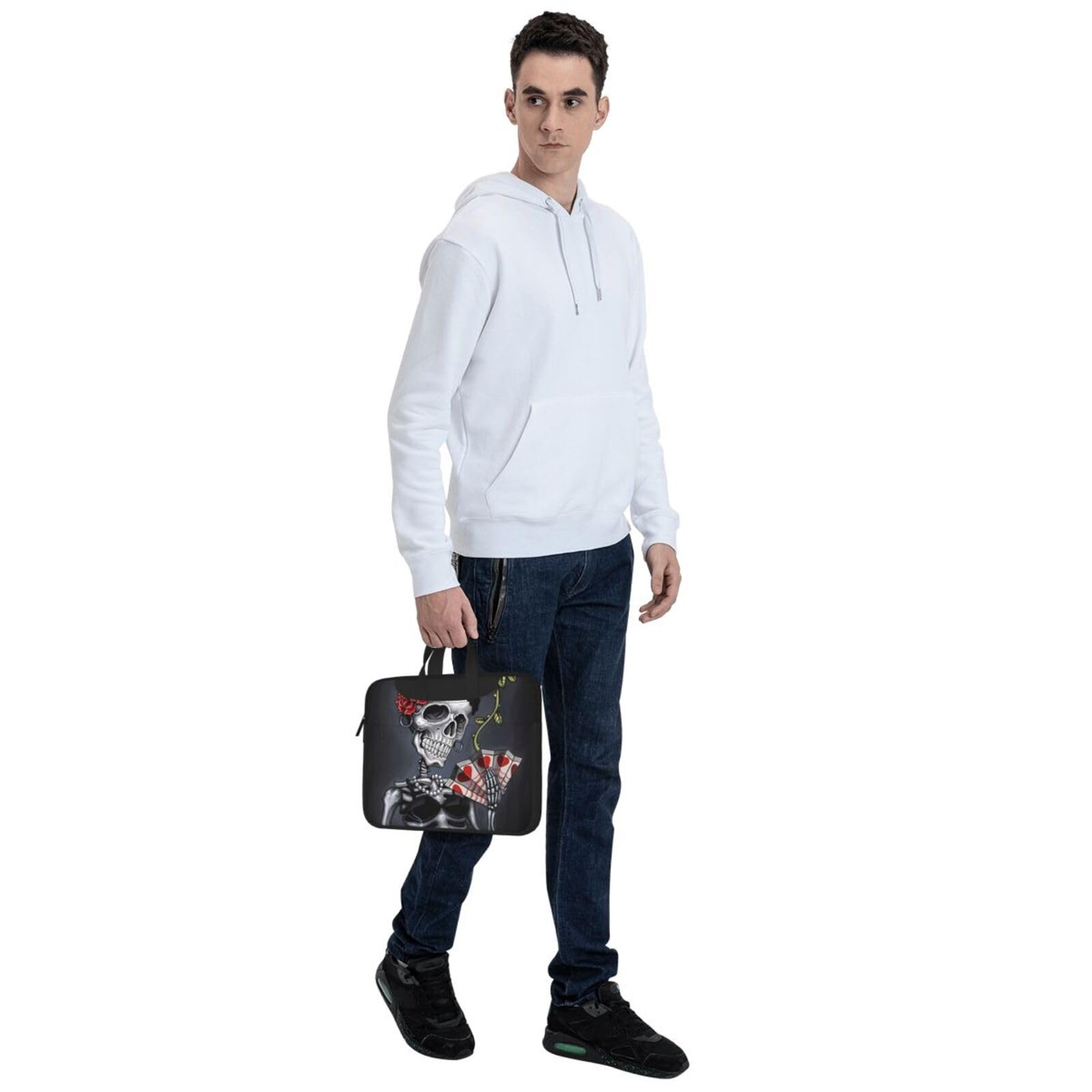 Custodia per computer portatile con stampa di ragazza di bellezza gotica, graziosa borsa per computer da uomo e donna, antiurto, design multi-tasca per lavoro/viaggi,