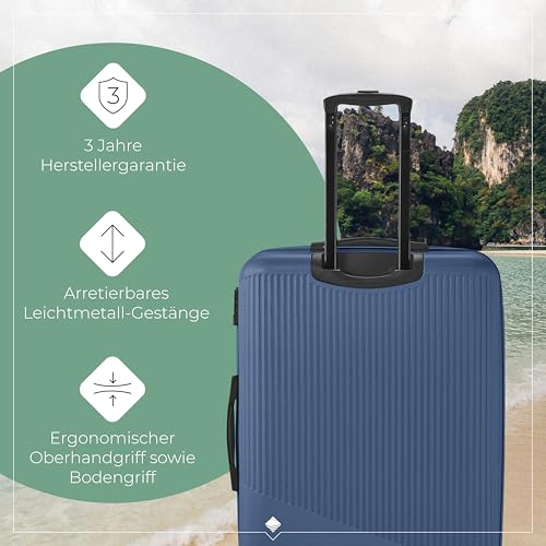 Travelite 4-Rad Hartschalenkoffer groß 96 Liter, Gepäck Serie Bali: ABS Hartschalen Trolley mit TSA Kombinationsschloss, 77 cm