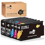 MIROO Compatible Ink Cartridge Replacement for HP 711 ink Cartridge High Capacity Compatible with HP Designjet T120 T520 24'' 36'' Printer 1Set+1 Black