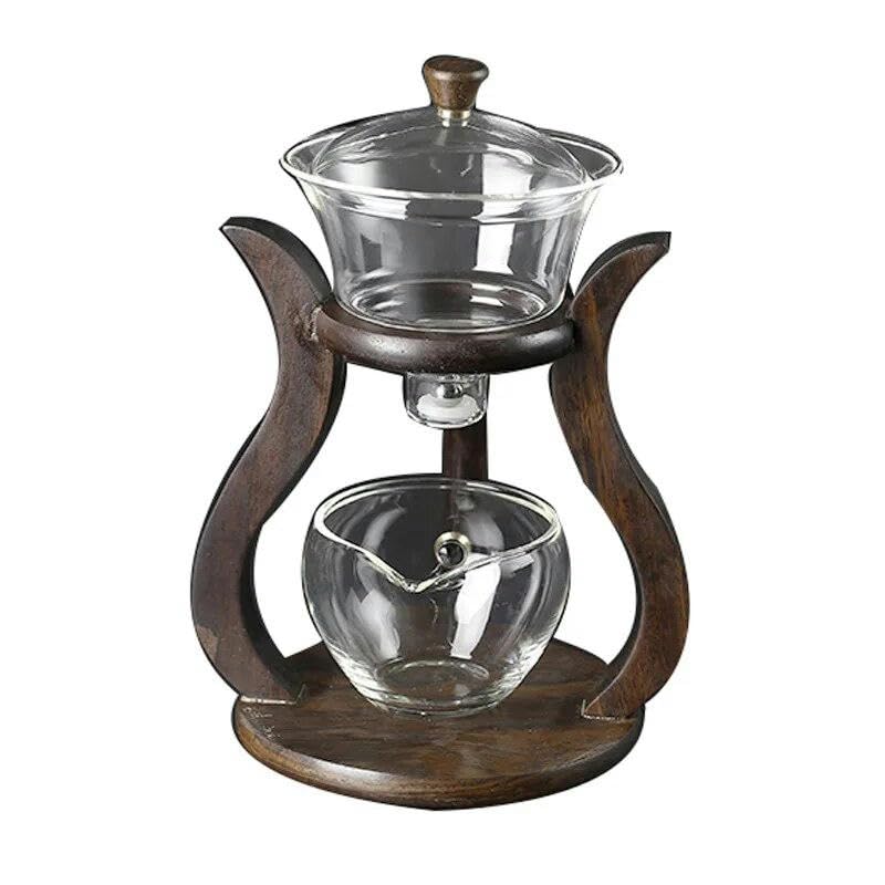 RAEF Théière en Verre Transparent, Service à thé Paresseux Domestique, Service à thé magnétique, Service à thé Semi-Automatique à Haute teneur en Borosilicate