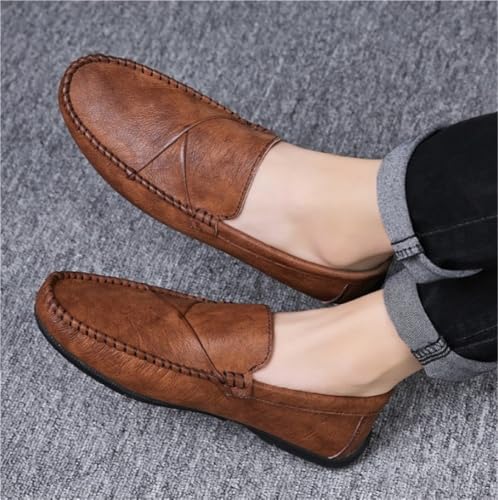 Mens Leather Loafers Slip On for Business Casual Office Work Wedding Comfortable Lightweight Dress Shoes3