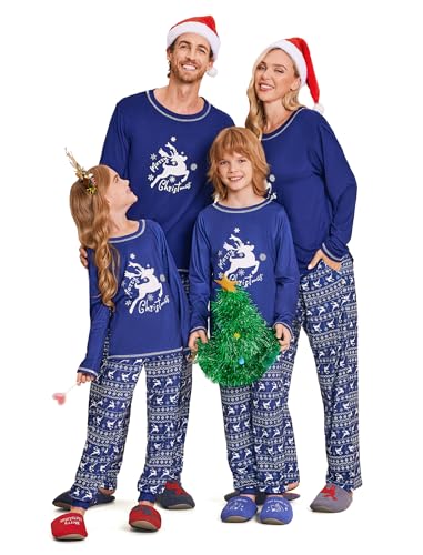 Ekouaer Matching Family Sets Christmas Pajamas Set Xmas PJS Sleepwear Soft Christmas Matching Jammies