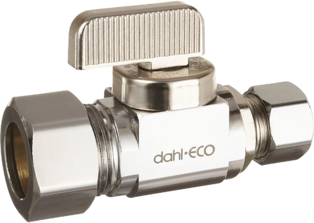 GIDDS-283393 Dahl Straight Ball Valve Stop 5/8" O.D. x 3/8" O.D.,