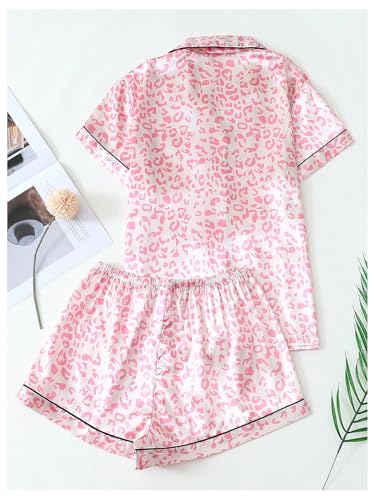 Image of Verdusa Pajamas For Women Set 2 Piece Summer Pajama Sets Cute Pjs Lounge Matching Button Shirt with Shorts