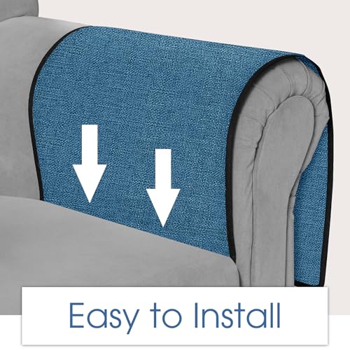 Joywell Chair Caddy Organizer Remote Control Holder for Couch Recliner Armrest Organizer Non Slip Sofa Arm Chair Caddie with 6 Pocket Storage for Magazine, Tablet, Phone, iPad, Classic Blue