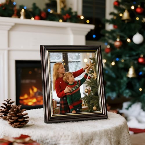 Image of 8x10 Vintage Picture Frames,Ornate Picture Frame for Wall Decor,1 Pack Antique Picture Frame,Brown