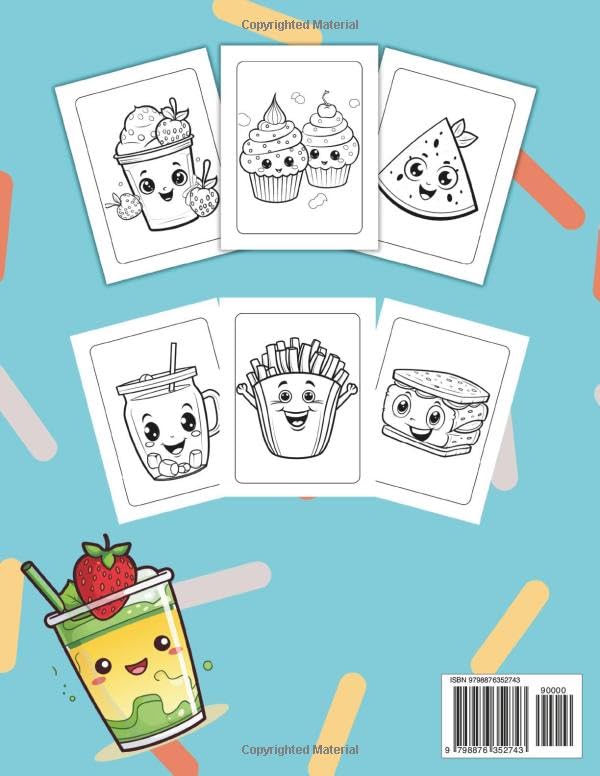 Miniatura 2 de Bold and Easy Large Print Coloring Book Simple and Big Pictures with Cute Food and Drink