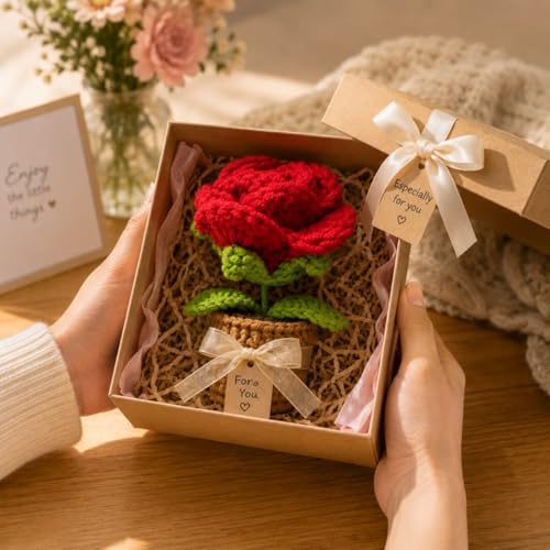 Image of VRB Dec Plastic TM 1 Pcs Crochet Flowers Artificial Sunflower for Office Desk Car Dashboard Decor,Home Decoration, Office, Bedroom, Christmas Decor, Wedding (Small Yellow Daisy with Pot)