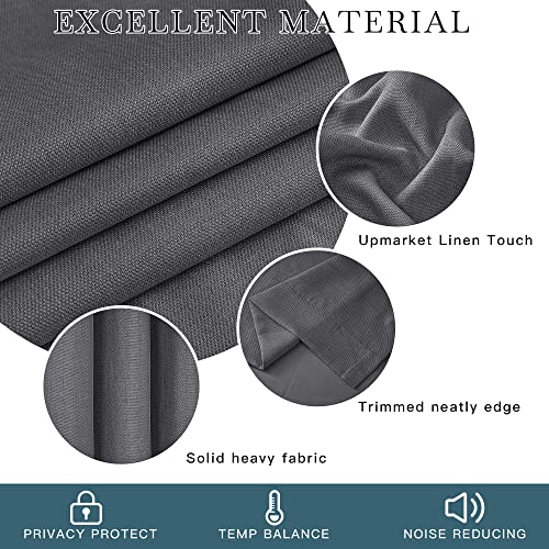 PONY DANCE Blackout Curtains for Living Room Boho Saving Energy Linen Curtains with Bronze Eyelet - Image 4