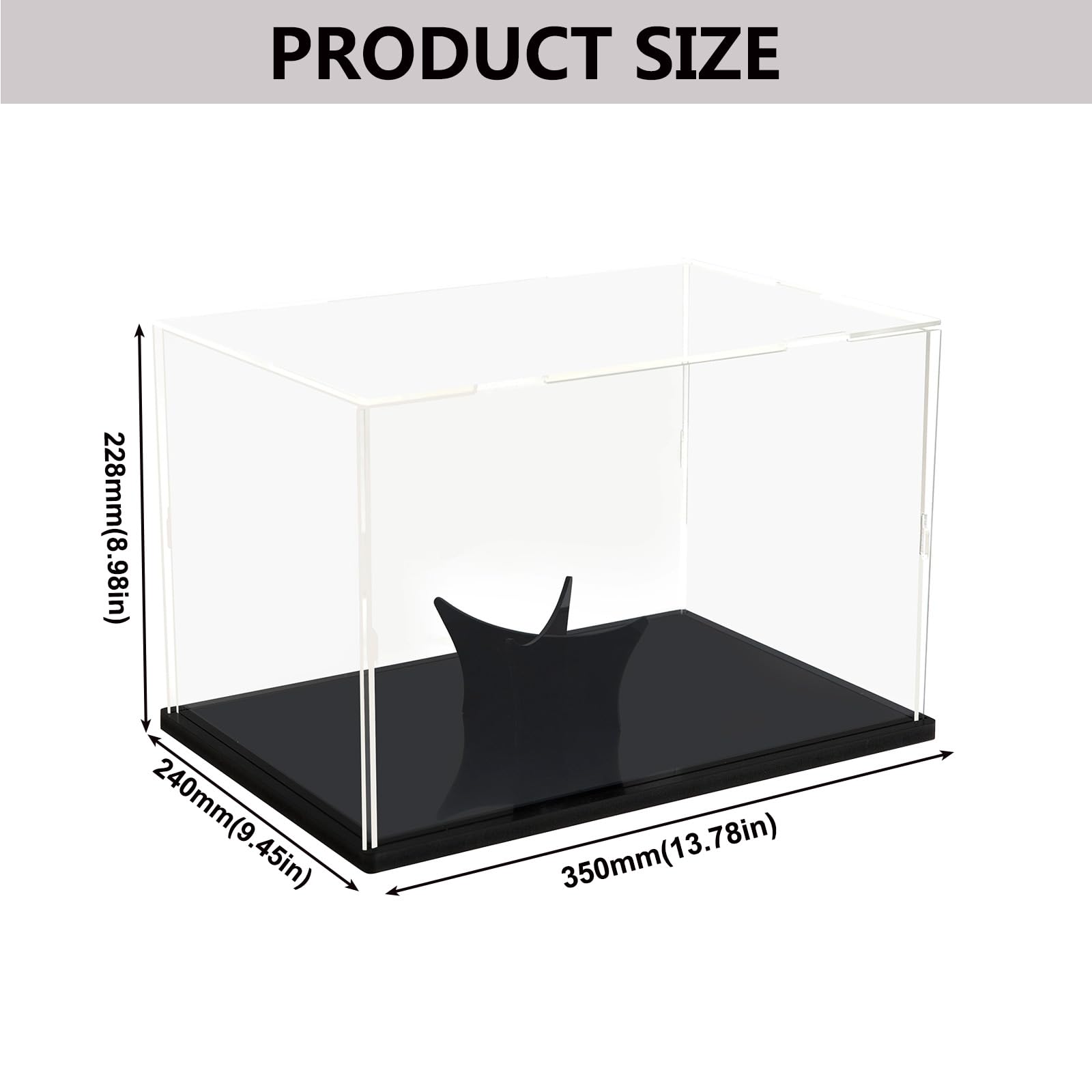 Vitrina acrílica para fútbol, caja transparente con soporte