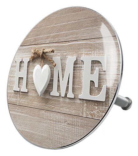 Sanilo Badewannenstöpsel Home, Stöpsel für die Badewannen deckt den kompletten Abflussbereich ab, universal mit Motiv