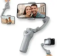 Estabilizador de Celular Gimbal | Suporte profissional | 3 Eixos com IA | Rastreamento Facial e de Objetos | Luz LED | Timelapse | Tripod e Controle por Gestos | Compativel iPhone e Android